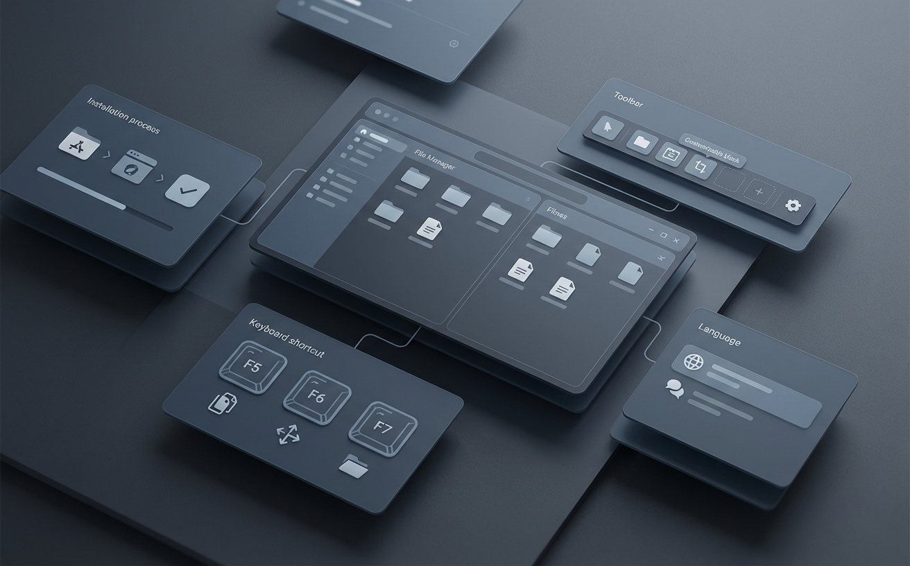 Total Commander 双窗格界面布局概览